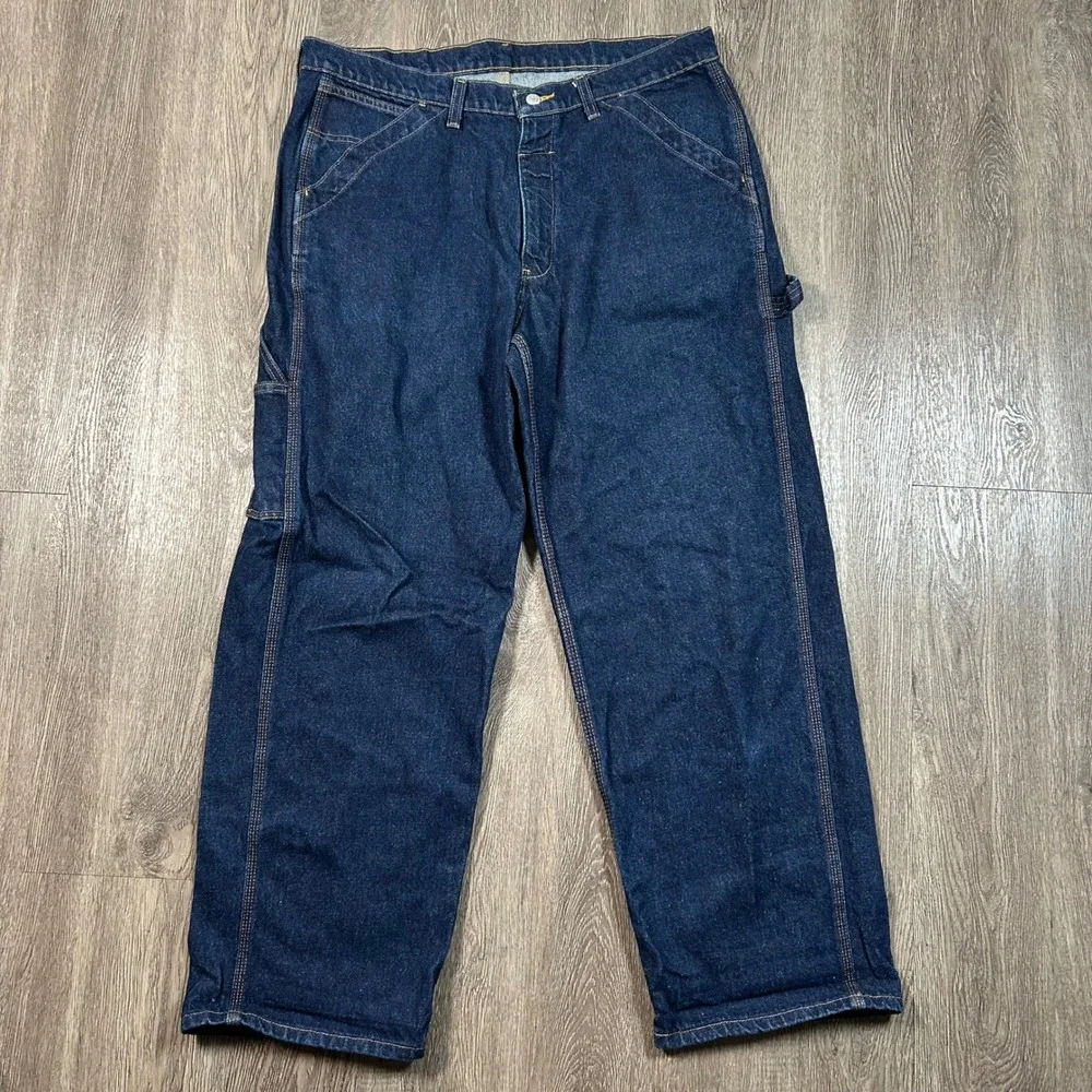 Vintage Polo Jeans Co Ralph Lauren Carpenter Pants 36x30 Blue Denim Baggy